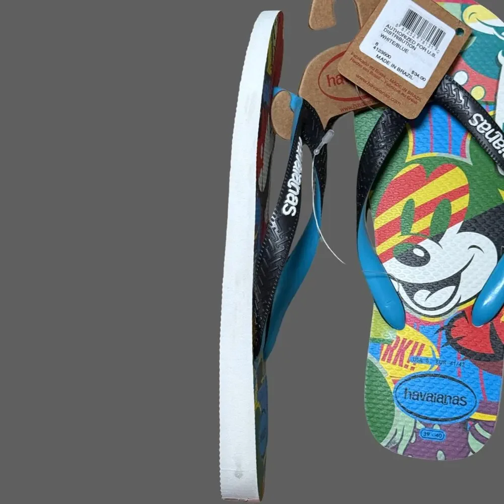 Havaianas Disney Mickey Pluto Flip Flops Mens 8 NWT